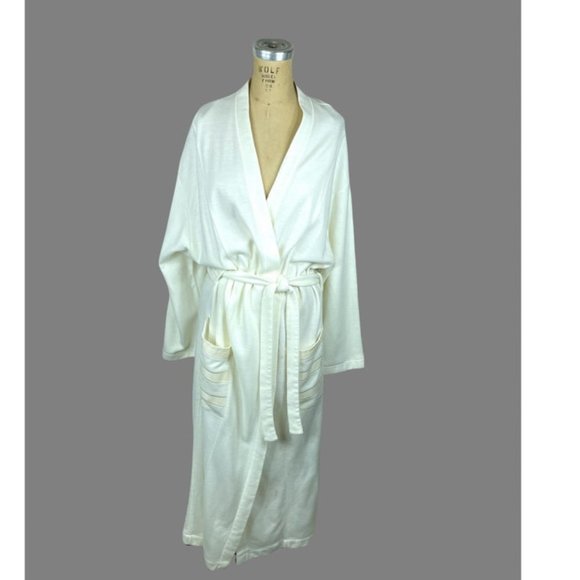 White wrap robe with pockets by Joelle made in Italy Size L - Picture 1 of 6